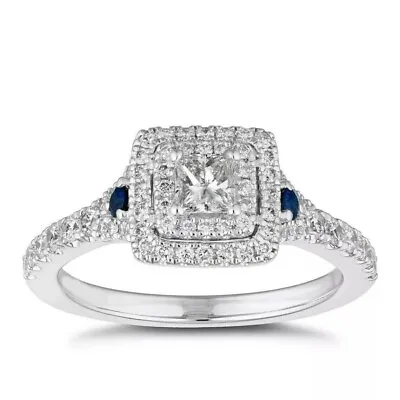 Vera Wang Love Princess Cut Lab-Created Diamond Engagement Wedding Silver Ring • $65.45