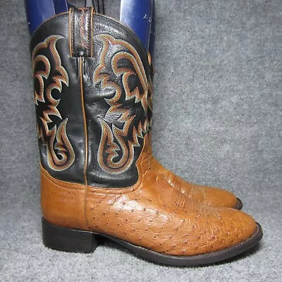 Tony Lama Men’s Peanut Brittle Smooth Ostrich Cowboy Boots TX6009 Size 10.5 • $199.99