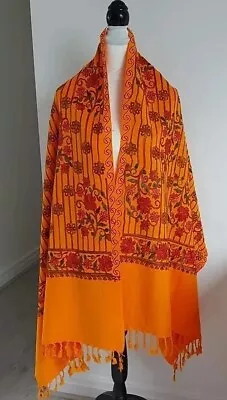 Kashmiri Embroidery Indian Shawl Stole Scarf Wrap (Size 28 Inch X 80 Inch) • £20