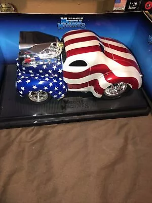 Muscle Machines '41 Willys Coupe Die Cast Car 1:18 Scale Stars And Stripes • $39.95