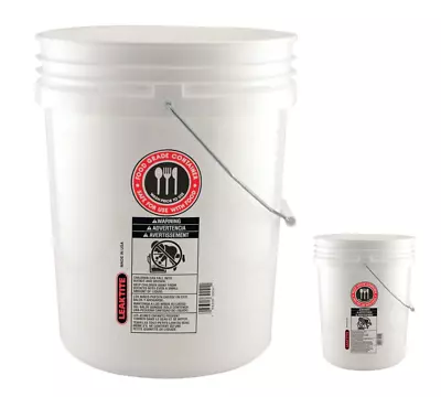 Multipurpose 5 Gal Food Safe Bucket White Without Lids FDA Approved Carry Handle • $8.80