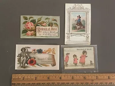 Lot Of 4 Vtg Victorian Trade Cards Name Calling Cards Flowers Kids Musician • $11.98