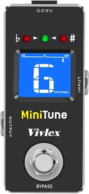 Vivlex Tuner Pedal High Precision Mini Pedal Tuner For Guitar Bass HD LCD With • £25.82