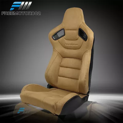 Adjustable Universal Racing Seat Brown Right Suede &Carbon Leather & Dual Slider • $209.85