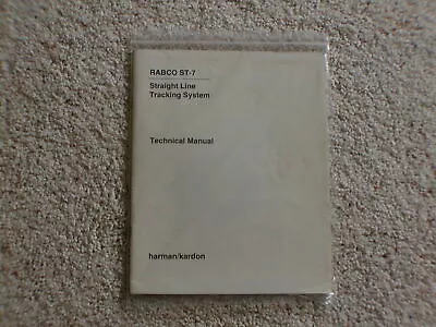 Vintage Original Harman Kardon Rabco ST-7 Technical Manual. Good Condition. • $137.35