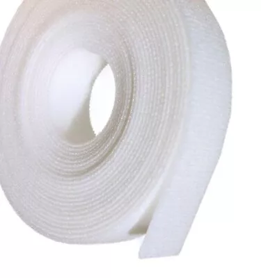 1in 2in & 4in White Sew On (Hook Tape Side Only) Nylon Fabric Non-Adhesive • $6.99