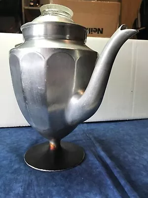 Vintage Aluminum Pedestal Stove Top Coffee Pot Percolator Wood Handle  10  Tall • $12.50