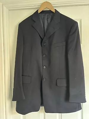 Mens Yves Saint Laurent Blazer Jacket Navy Pure Wool Lined YSL SizeR52 44” Chest • £26.70