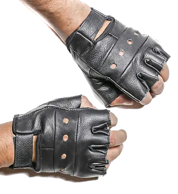 Fingerless Gloves Bikers Weight Trainer Driver Red Black Brown White USA • $9.99