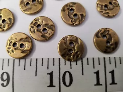 Vintage Buttons Set Of 12 Brass Gold Metal Tuz1213 • $10