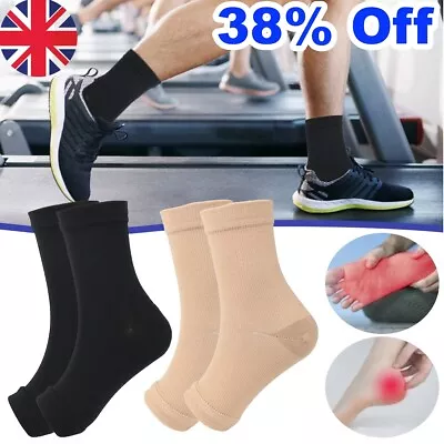 Compression Sports Socks Ankle Support Varicose Veins Prevent Pain Relief Adults • £3.42