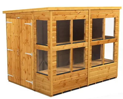 8x6 Pent Roof Potting Shed / Double Doors | Free Staging Shelves Included • £904.01