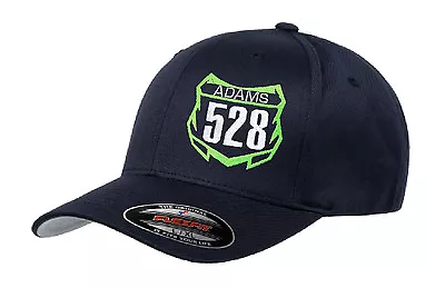 Custom Motocross Number Plate Hat Just Ride Flexfit Moto Mx Kx Style • £43.19