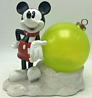 Disney Mickey Mouse Christmas Holiday Light Up Figure Green Ornament Tabletop • $24.95