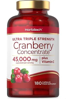 Cranberry Capsules 45000mg | High Strength | 180 Count | Supplement For Unisex • £29.99