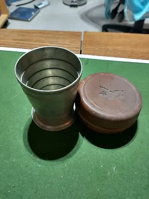 Vintage Collapsible Cup In Original Leather Case ~ American Industry  • $45