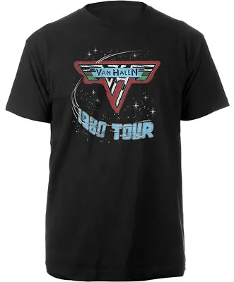 Van Halen 1980 Tour Black T-Shirt OFFICIAL • £14.99