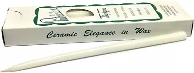 Patrician (10in Tall X 1/2'' Diameter) White Hand Dipped Skinny Taper Candles • $25.49