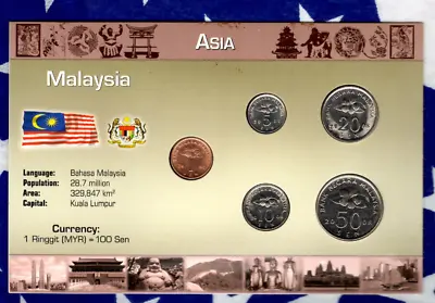 Littleton World Coin Set Malaysia UNC  102050 Sen 2008 5 Sen 2011 1 Sen 2005 • $18.75