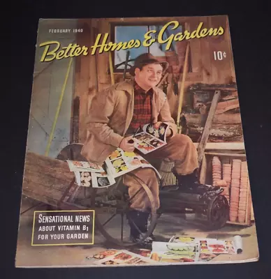 Vintage FEB 1940 Better Homes And Gardens Magazine - Flower Catalogs Cover • $6.95