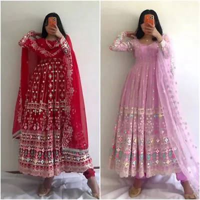 Indian Ethnic Gown Bollywood Anarkali Dress Pakistani Suit Wedding Wear Bd3535 • £51.30