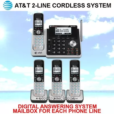 At&t Tl88102 / Tl88202 2-line Dect 6.0 - 4 Cordless Phone System - Brand New • $234.95