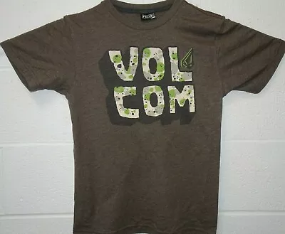 Volcom Stone X Michael Sieben Camo Logo Skate Ski T Shirt Youth Large Brown EUC • $9.95