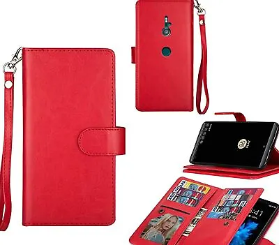 $12.50 • Buy Sony Xperia Xz3 Luxury Multifunction Wallet Case 9 Card & Wrist Strap