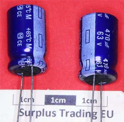 Panasonic Radial Electrolytic Capacitor 470µF 63V 85°C (Pk Of 4) • £1.35