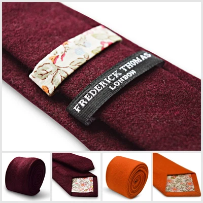 £14 • Buy Frederick Thomas Tie Slim Skinny 6.5 X 147 Cm 100% Wool HANDMADE Designer