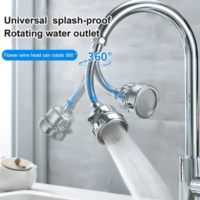 Flexible Water Faucet Head Nozzle Replacement Kitchen Sink Tap Extension Connect • £5.99