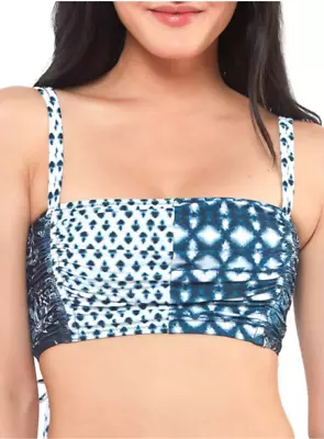 Jessica Simpson Contemporary Batik Babe Shirred Bandeau Swim Top SSBB21335 S NWT • $26.99