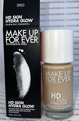 MAKE UP FOR EVER HD Skin Hydra Glow Hydrating Foundation ~ 1N10 ~ 1oz New In Box • $48.95