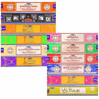 Satya Nag Champa Incense Sticks Assorted-Mixed 12 X 15 Gram (180 Grams Total) • $14.99