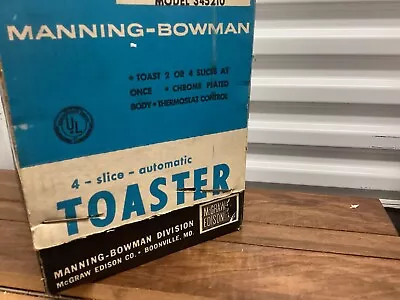 VINTAGE MANNING BOWMAN 4 Slice Toaster.   ( Never Been Out Of The Box. ) • $79.60