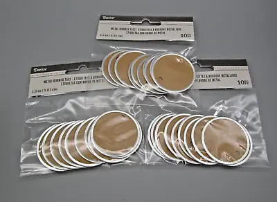 DARICE~Set Of 3 Bags ~ 10 Piece Brown Kraft 1.5  Metal Rimmed Blank Tags • $7.99
