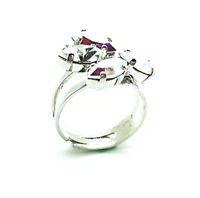 Mariana Ring 4 Marquis Shape Clear Swarovski Crystals On A Clear Day Inspirat... • $55