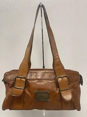Vintage Dolce ＆ Gabbana Leather 2Way Shoulder Hand Bag Strap Gold Plate Brown • $440
