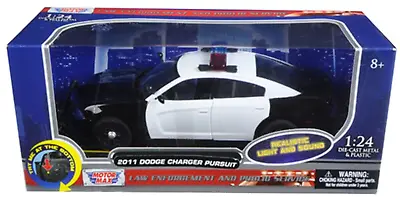 Motormax 1/24 LIGHTS & SOUNDS Blank Black & White Dodge Charger Police Car 79533 • $22
