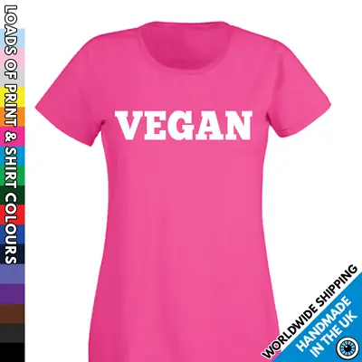  Ladies Vegan Tshirt - Vegetarian Diet T Shirt Funny Vegans Activist Food Ladies • $17.02