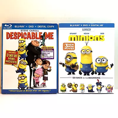 DESPICABLE ME / MINIONS (Blu-Ray/DVD) W/ Slipcover - Animation Adventure Comedy • $7.97