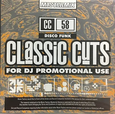 Mastermix Classic Cuts CD - Disco Funk (CC58) • £6.95