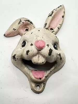 Creepy Rabbit Cast Iron Wall Mounted Bottle Opener Antique Style Patina Man Cave • $22