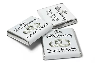 Anniversary Chocolates Personalised Favours Neapolitan Chocolates Silver V1 • £4