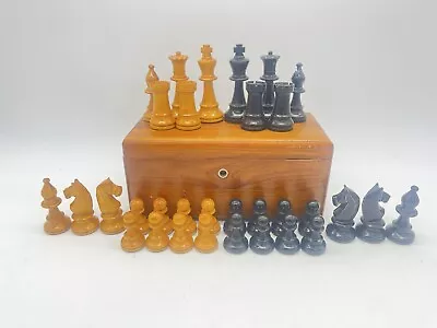 Vintage Wooden Chess Pieces Weighted Felted 3.5” King French German Unbranded  • $99.99