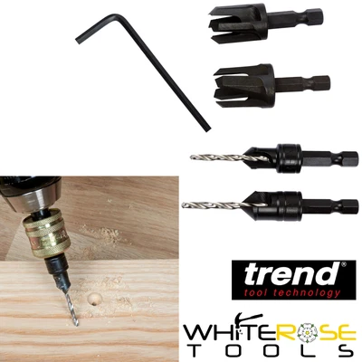 £53.70 • Buy Trend Countersink Plug Cutter Snappy 4 Piece Set SNAP/PC/A