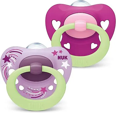 £7.35 • Buy NUK Happy Nights Baby Dummies | 6-18 Months | Glow In The Dark Soothers BPA-Free