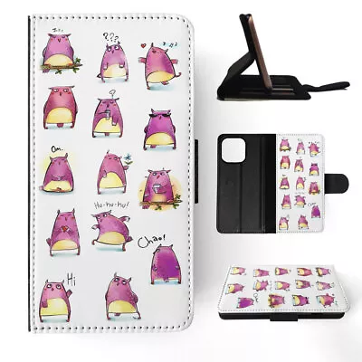 $14.95 • Buy Flip Case For Apple Iphone|cute Purple Owls Emotions