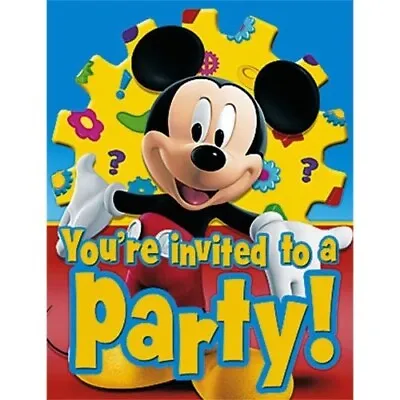 New In Package Mickey Mouse Clubhouse Birthday Party Invitations Set Of 8 • $2.99