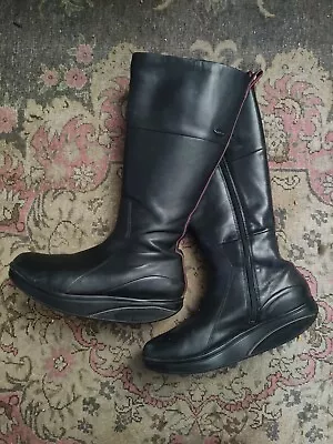 MBT Black Leather Women's Rocker Knee High Boots 41 10 • $49.99